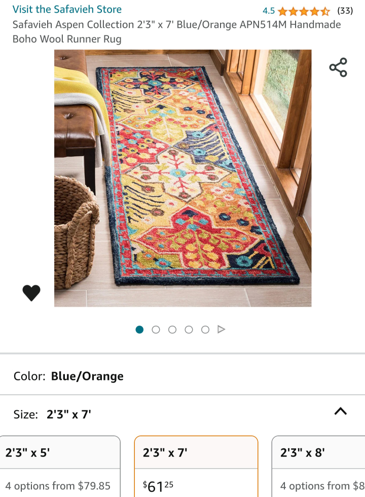 Two Safavieh 2'3" x 7' Boho Wool Runner Rugs - photo 5