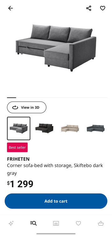 Ikea SofaBed with Storage