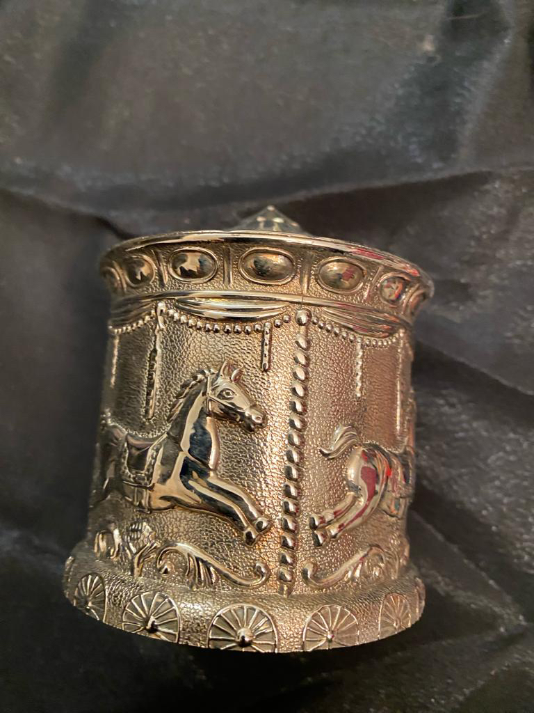 Silver Plated Carousel Money Bank - in box. image indicator(3)