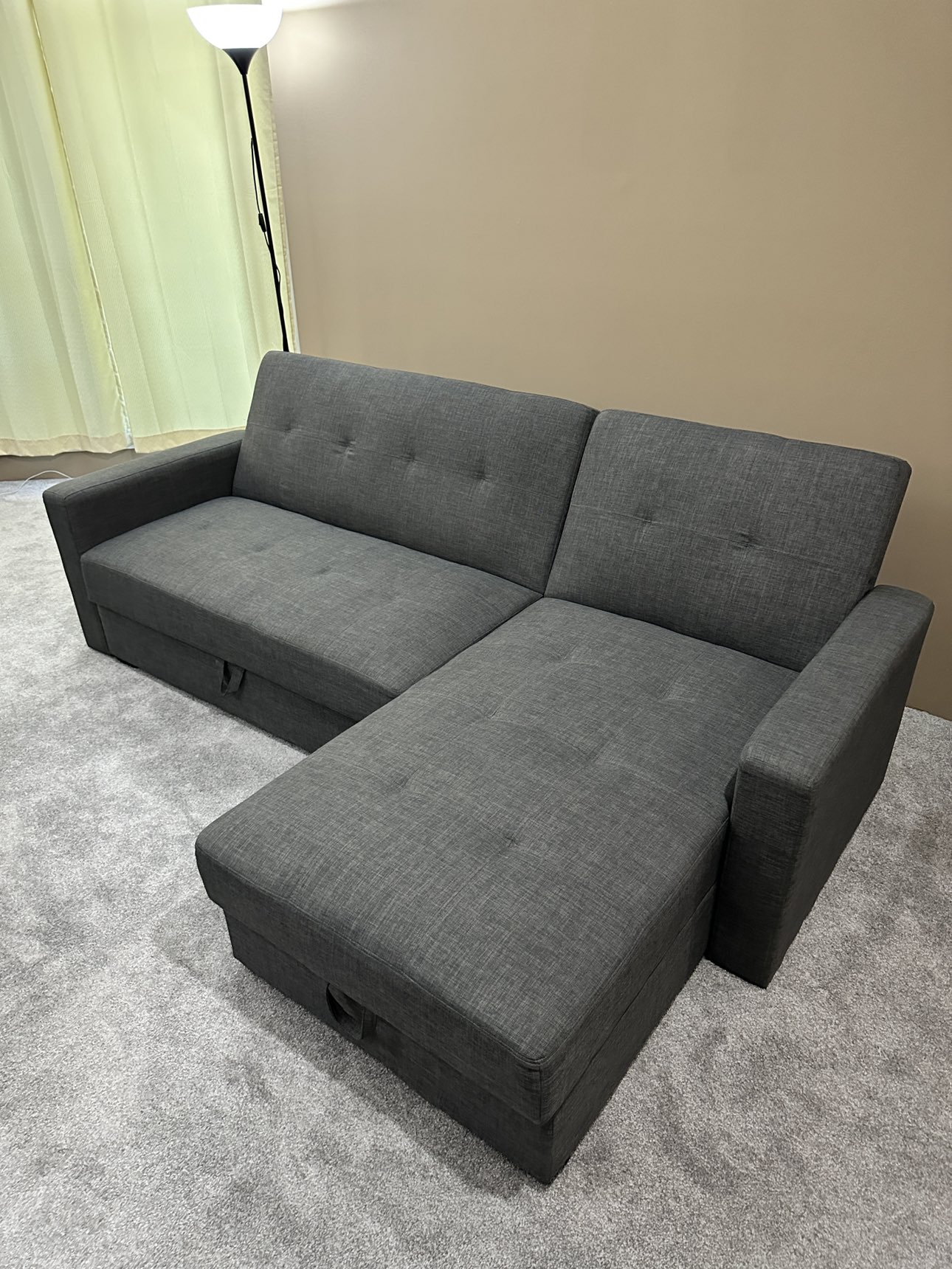 Corner couch/sofa-bed with storage