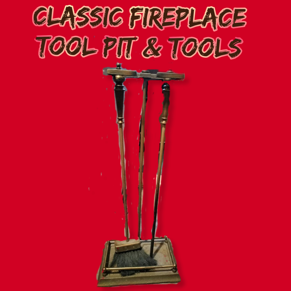 Vintage Brass Pristine Fireplace🔥Tools Ensembled (5 Tools/Base)