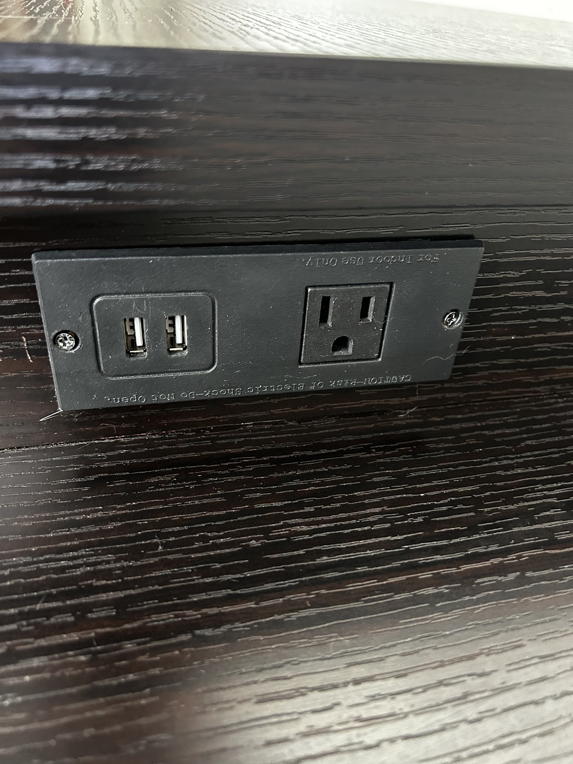 Dark Veneer Desk with Built in USB and Power - photo 2