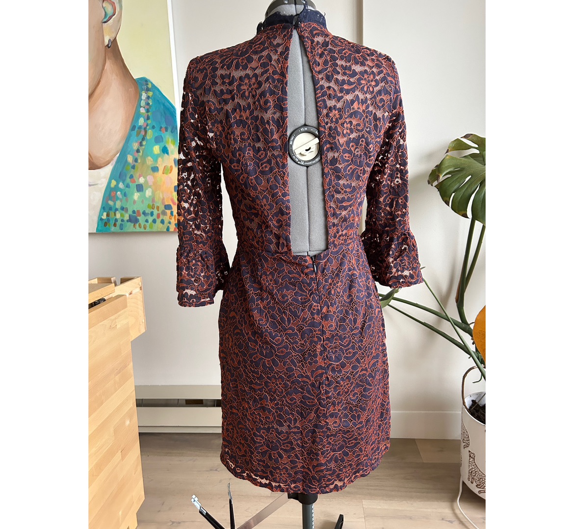 Topshop Navy Copper Lace Dress image indicator(5)