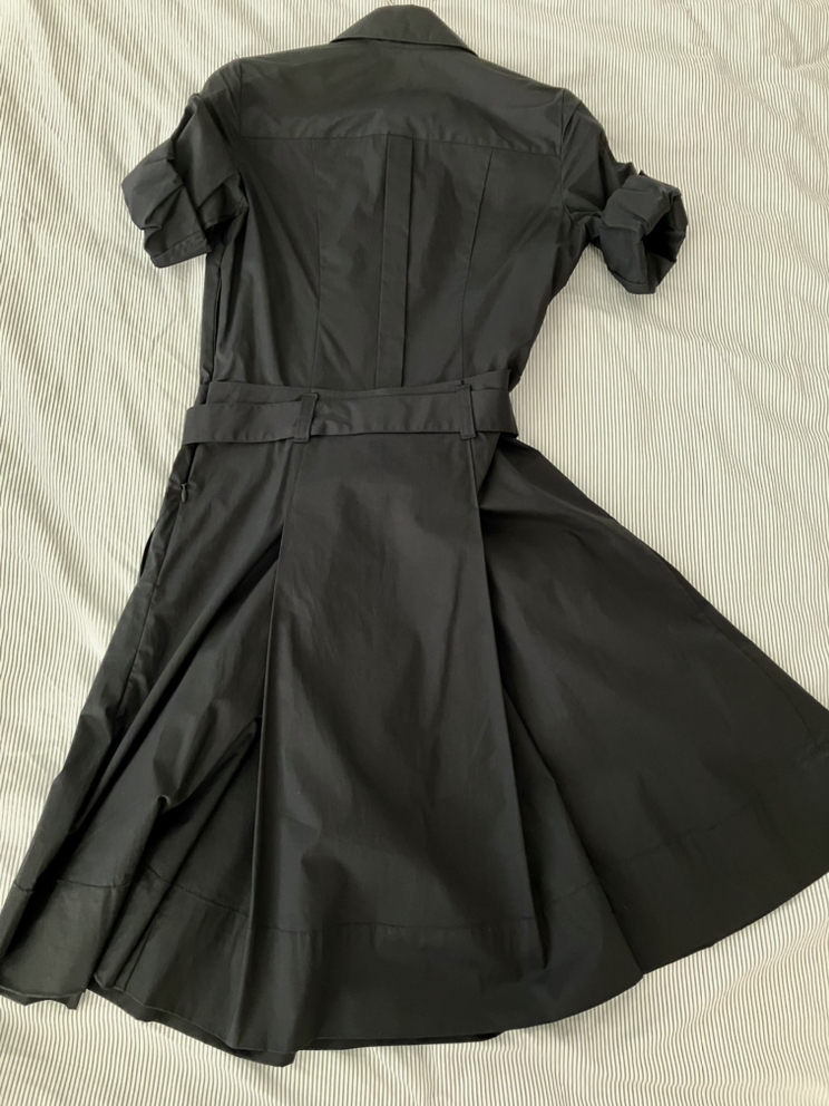 Short sleeve cotton black dress - photo 3