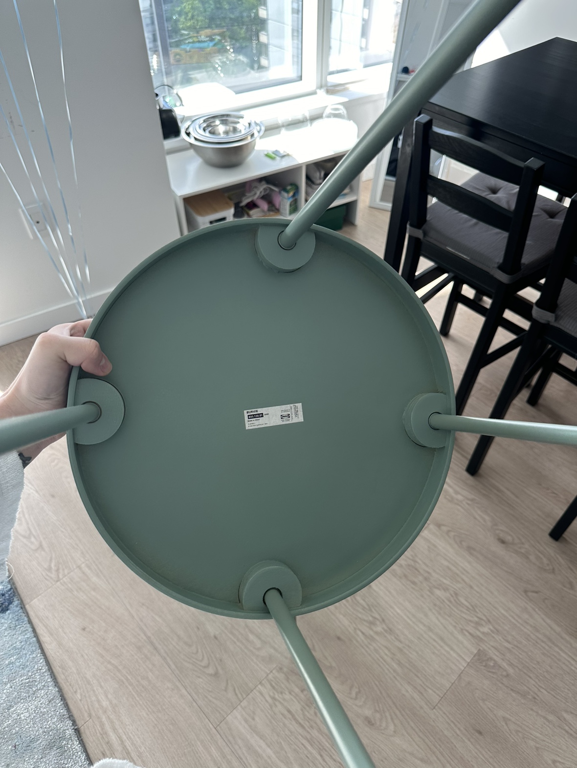 Side table, light gray-green - photo 3