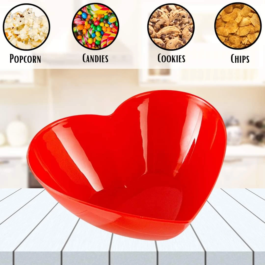.Red Valentine Heart Shaped Plastic Bowl - photo 3