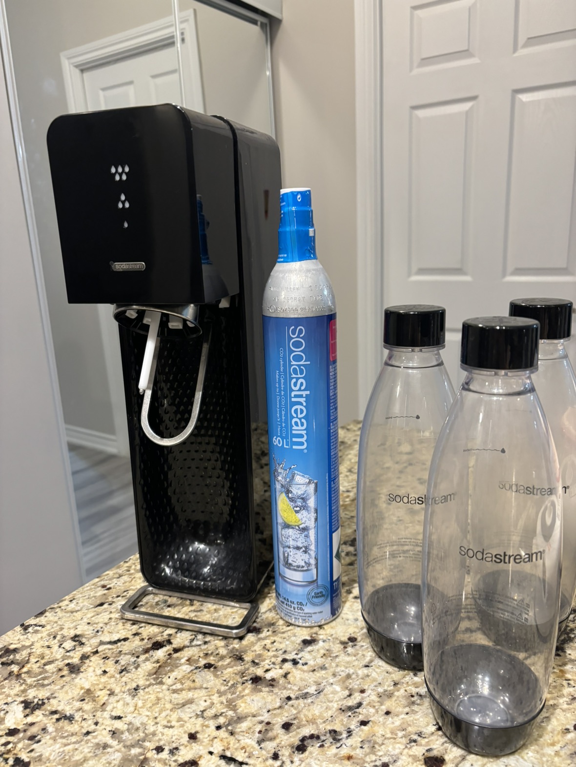 Soda Stream - 3 Bottles & New Tank thumbnail