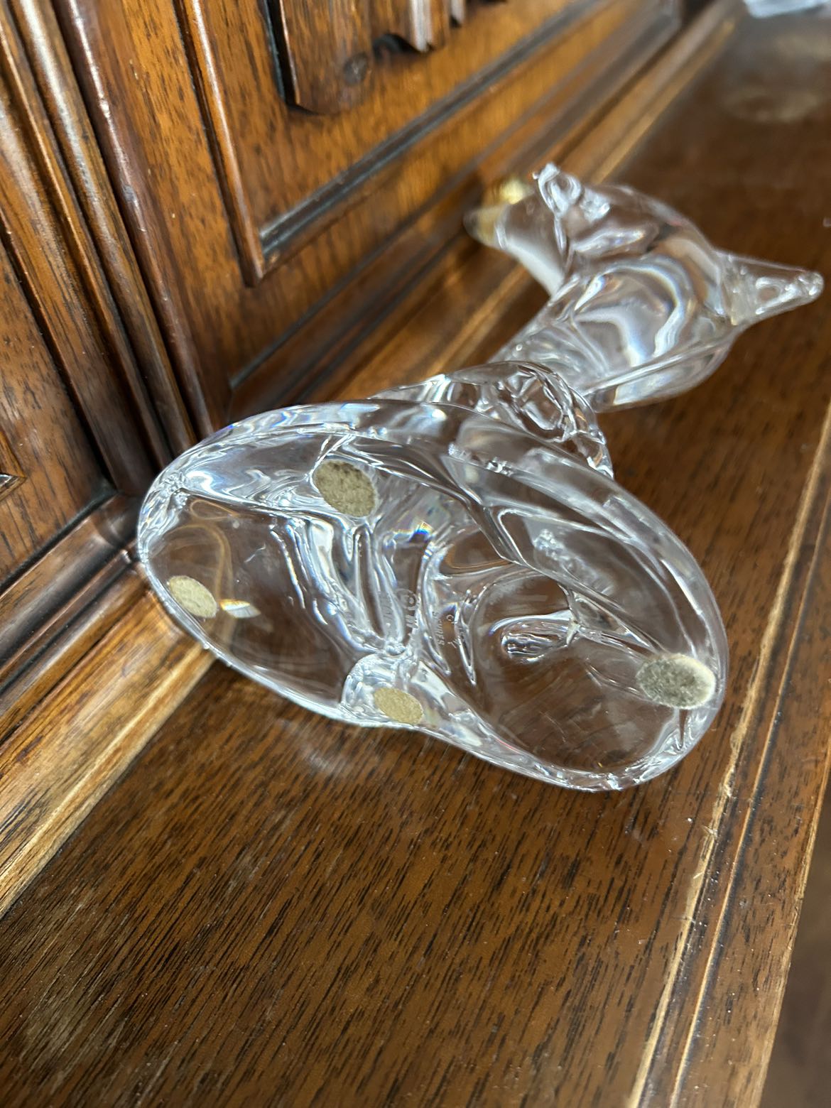 Vintage Sevres French Crystal Dolphin With Gold Ball Figurine image indicator(8)