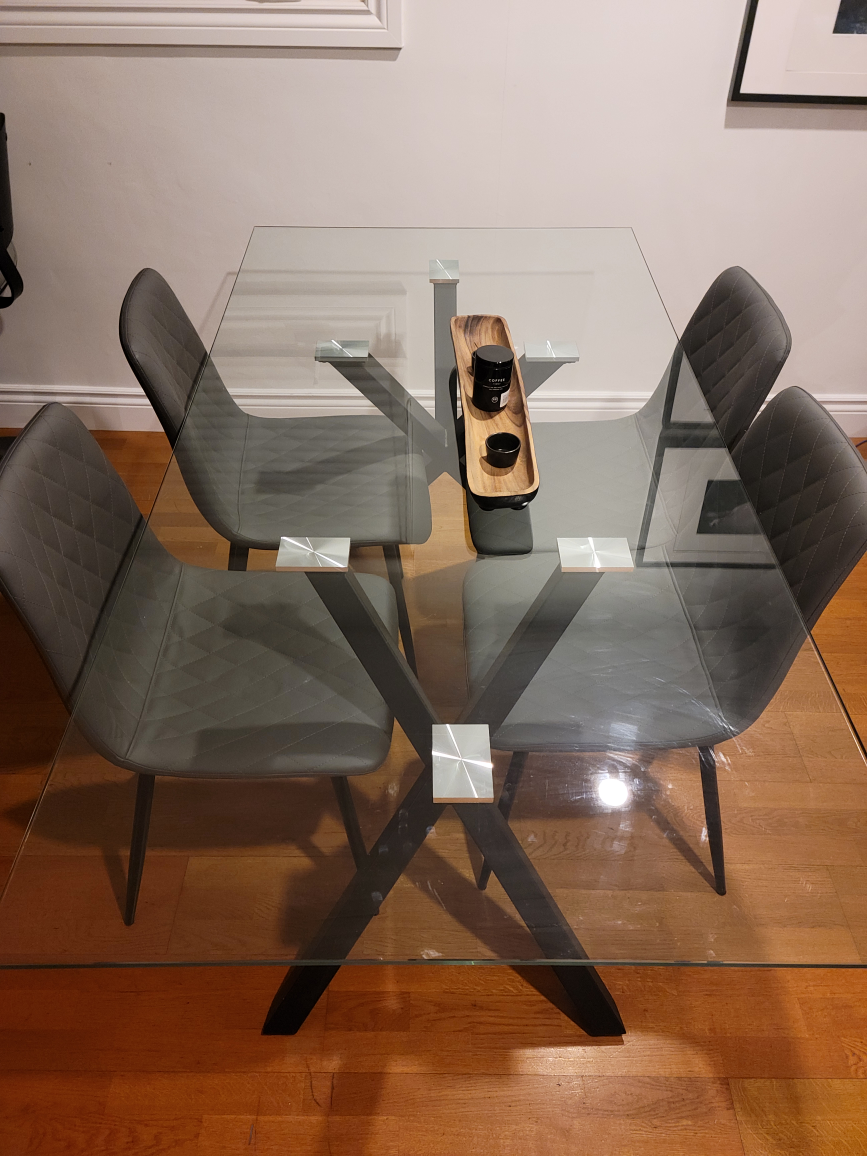 Dinning Table + 4 leather chair