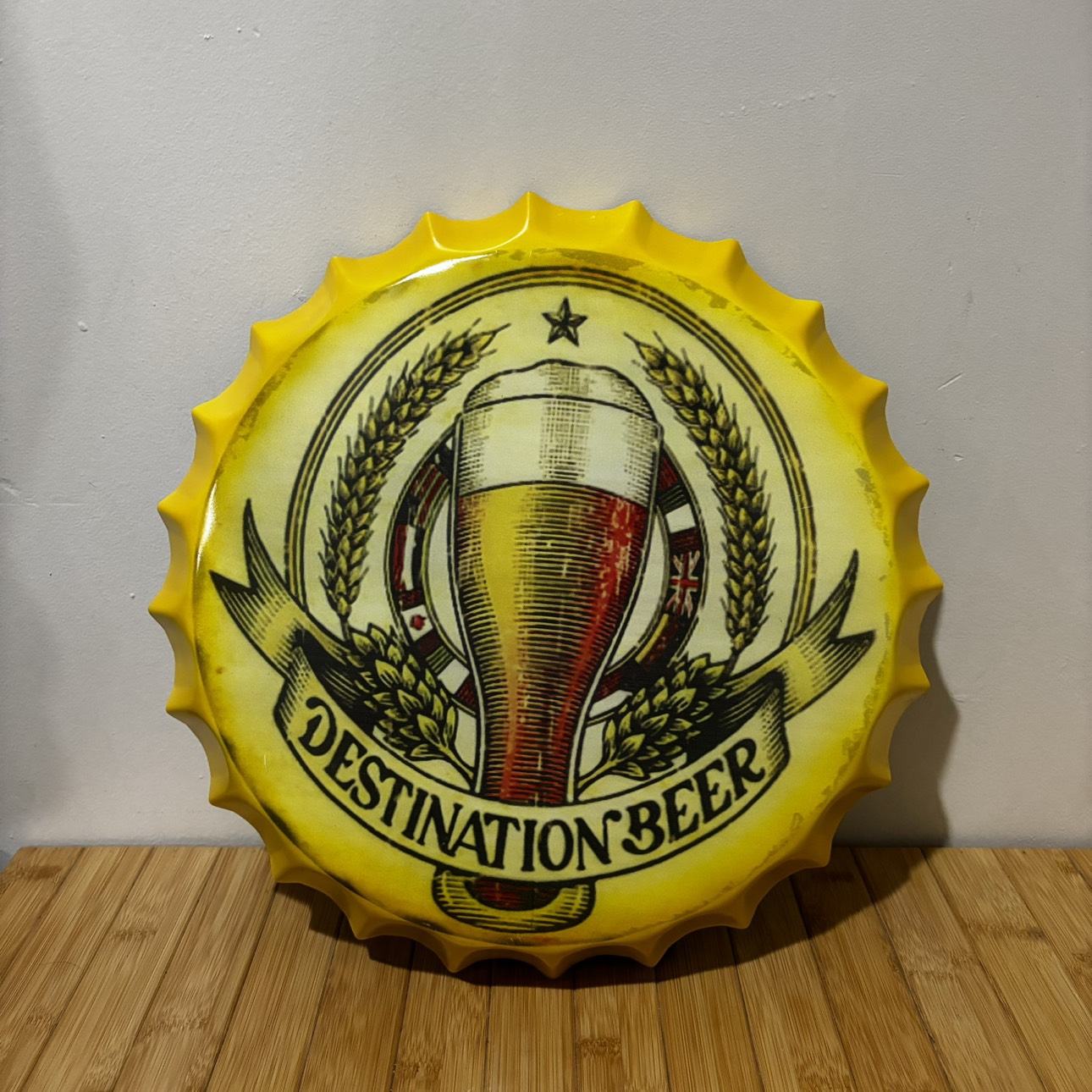 Destination Beer Metal Bottle Cap Sign thumbnail