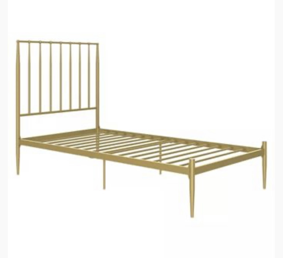 Modern Gold Metal Platform Twin Bed - photo 2