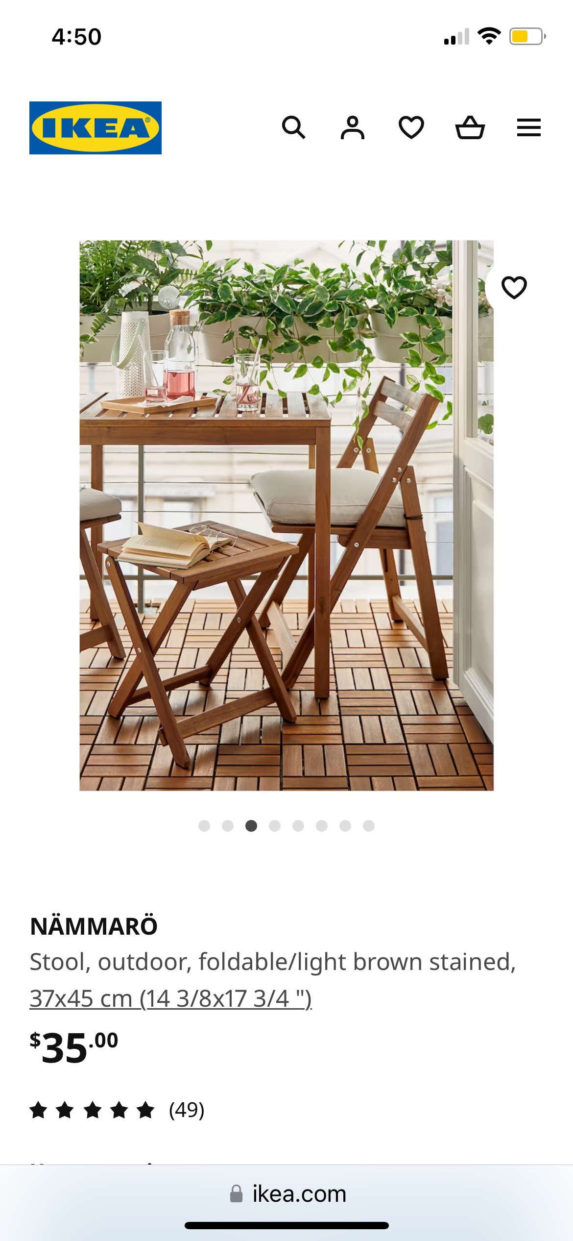 Stool Outdoor Patio table Ikea NÄMMARÖ - photo 4