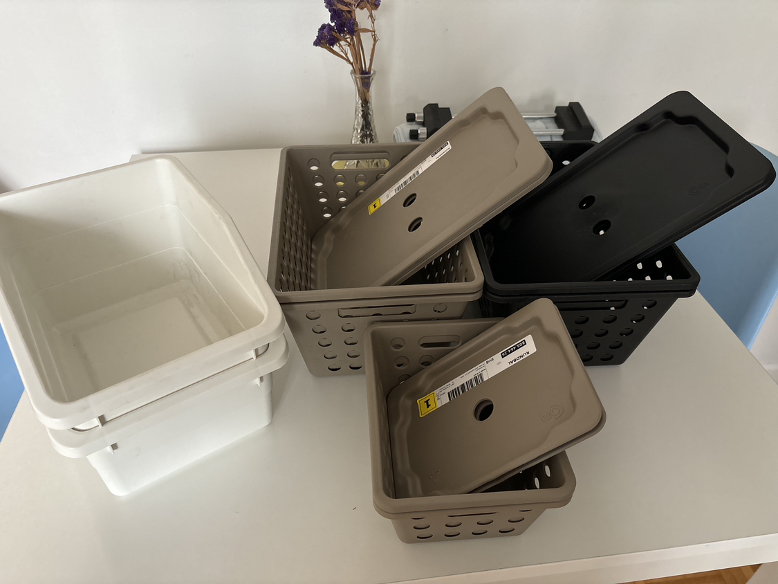 IKEA storage baskets with lids