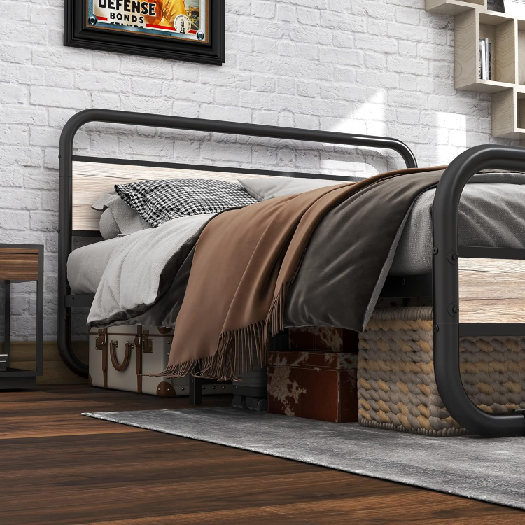 New Queen Size Bed Frame with Wooden Headboard and Footboard - photo 3