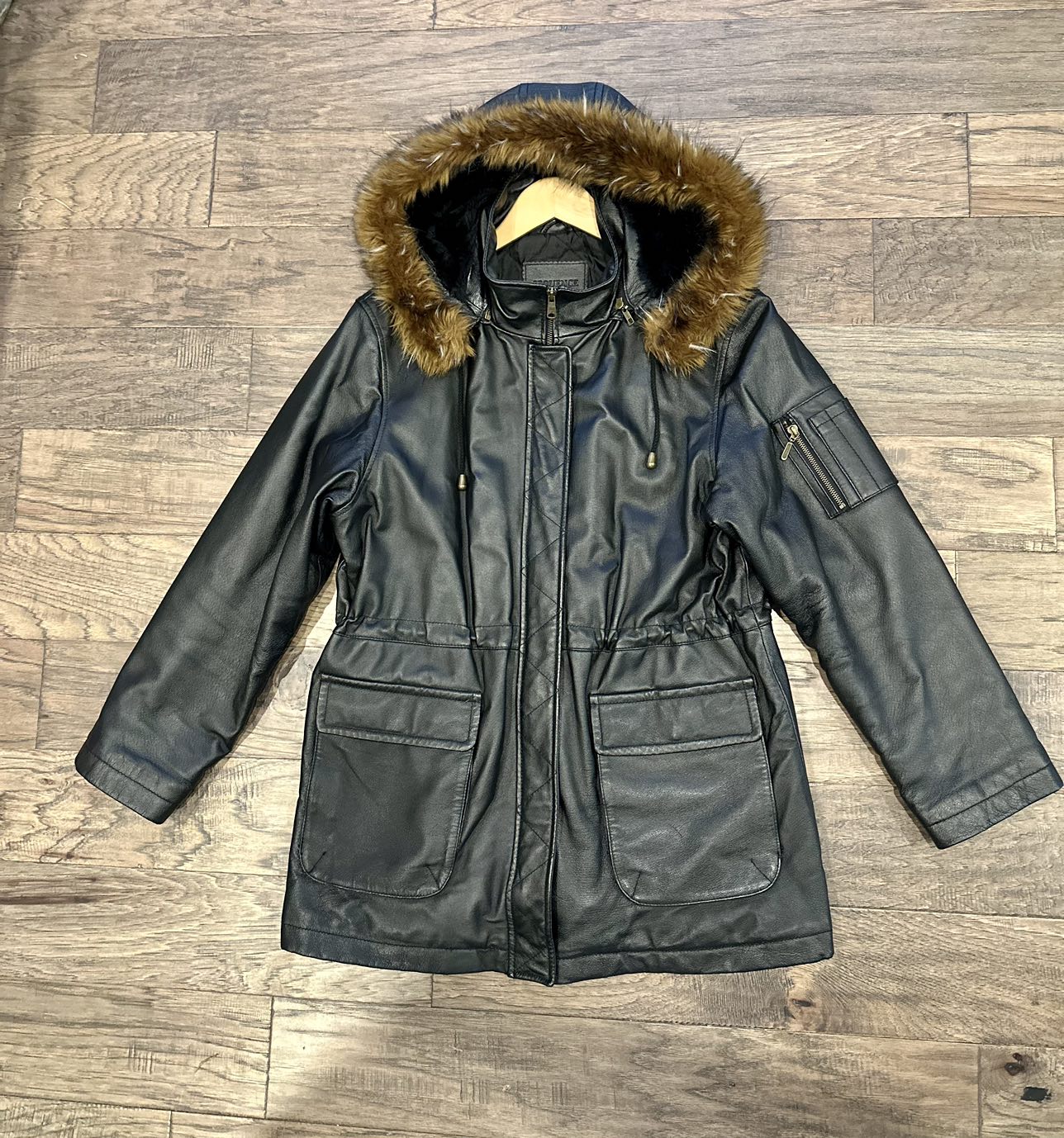 Black Genuine Leather Coat