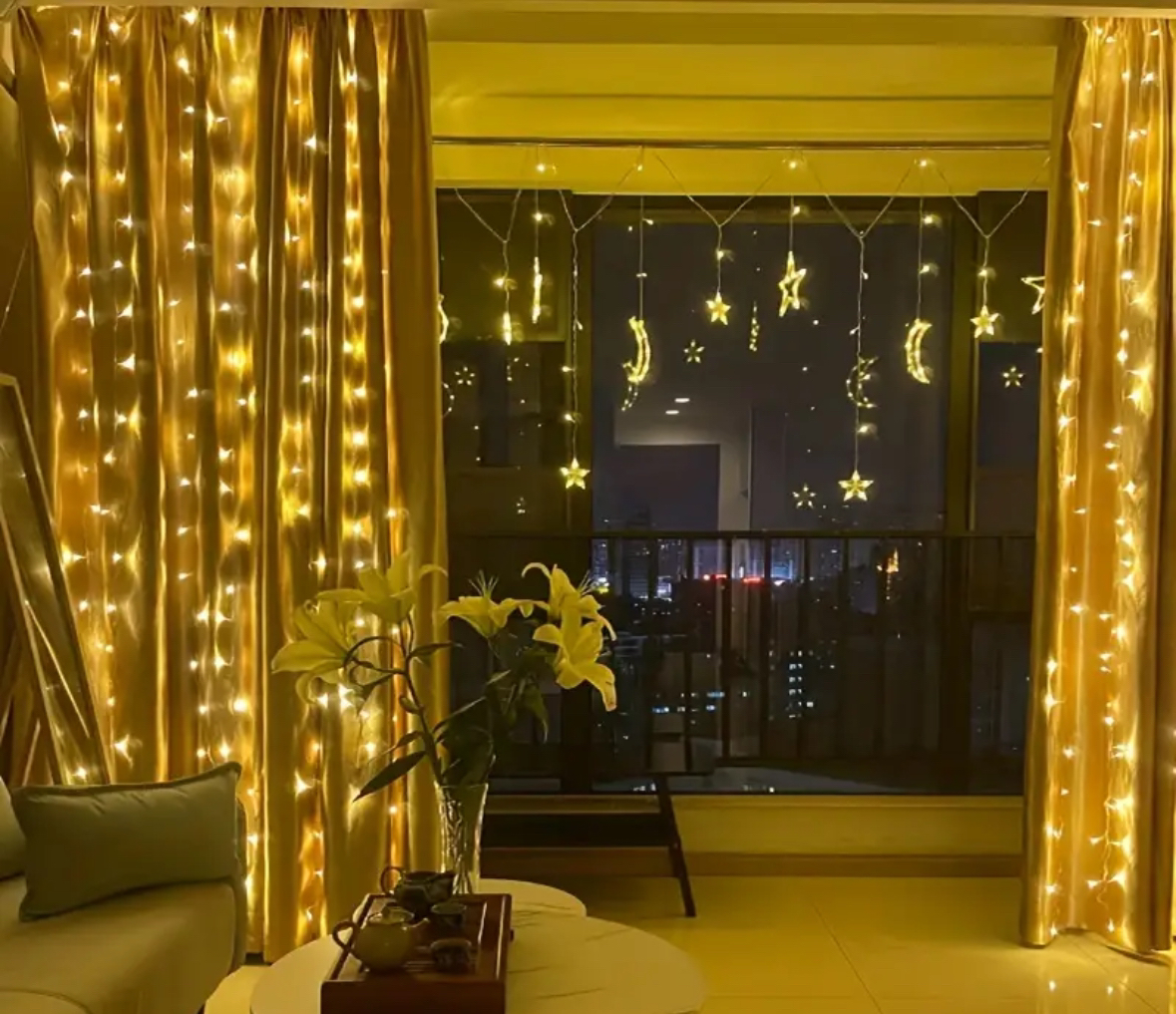 200 LED Curtain Lights with remote thumbnail