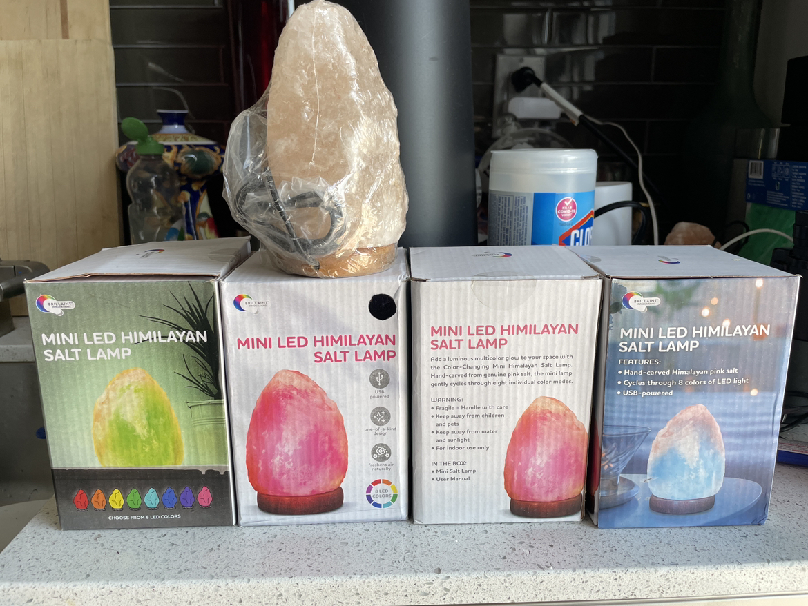 4 mini Himalayan pink salt lamps USB powered. $10 each thumbnail