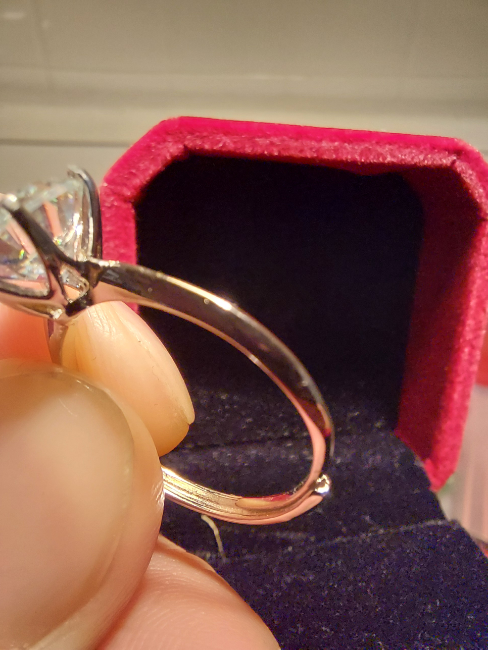 3ct Solitaire Moissanite on Adjustable Ring image indicator(4)
