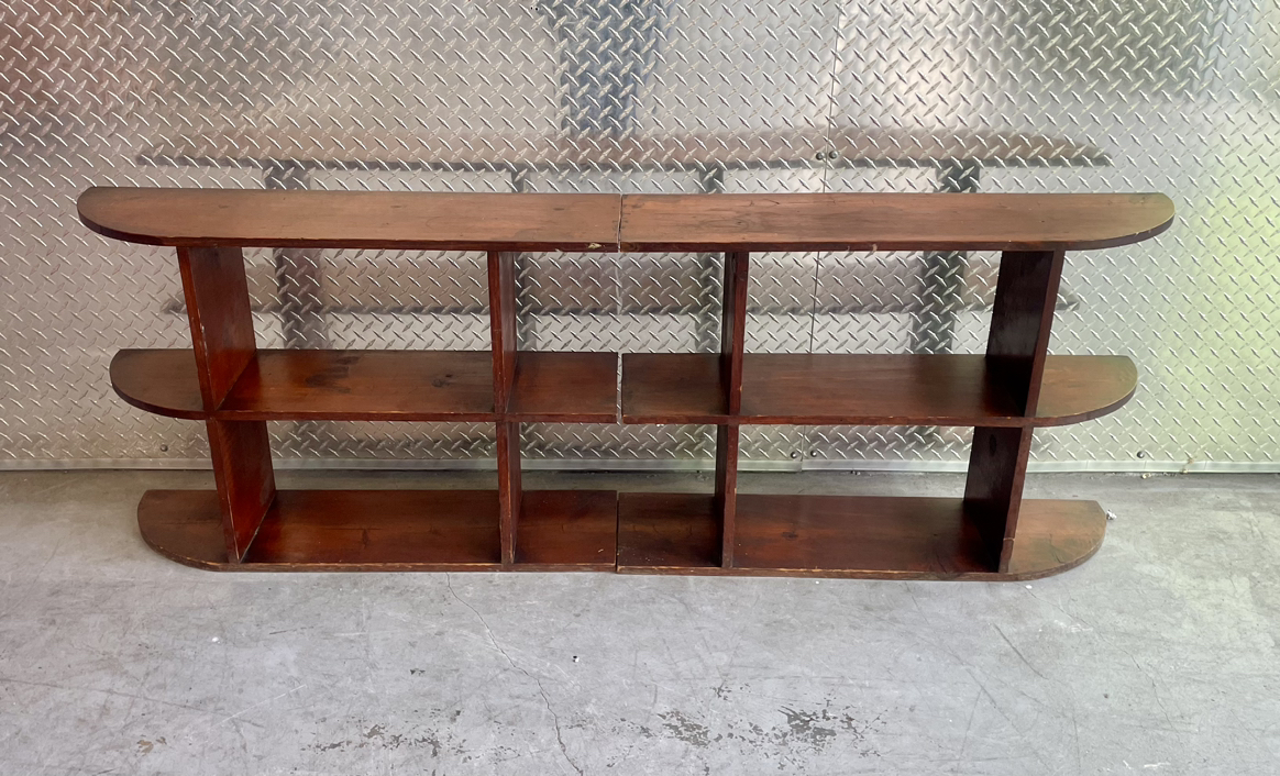 Vintage Solid Wood 2 Piece Corner Bookshelf Set - photo 3