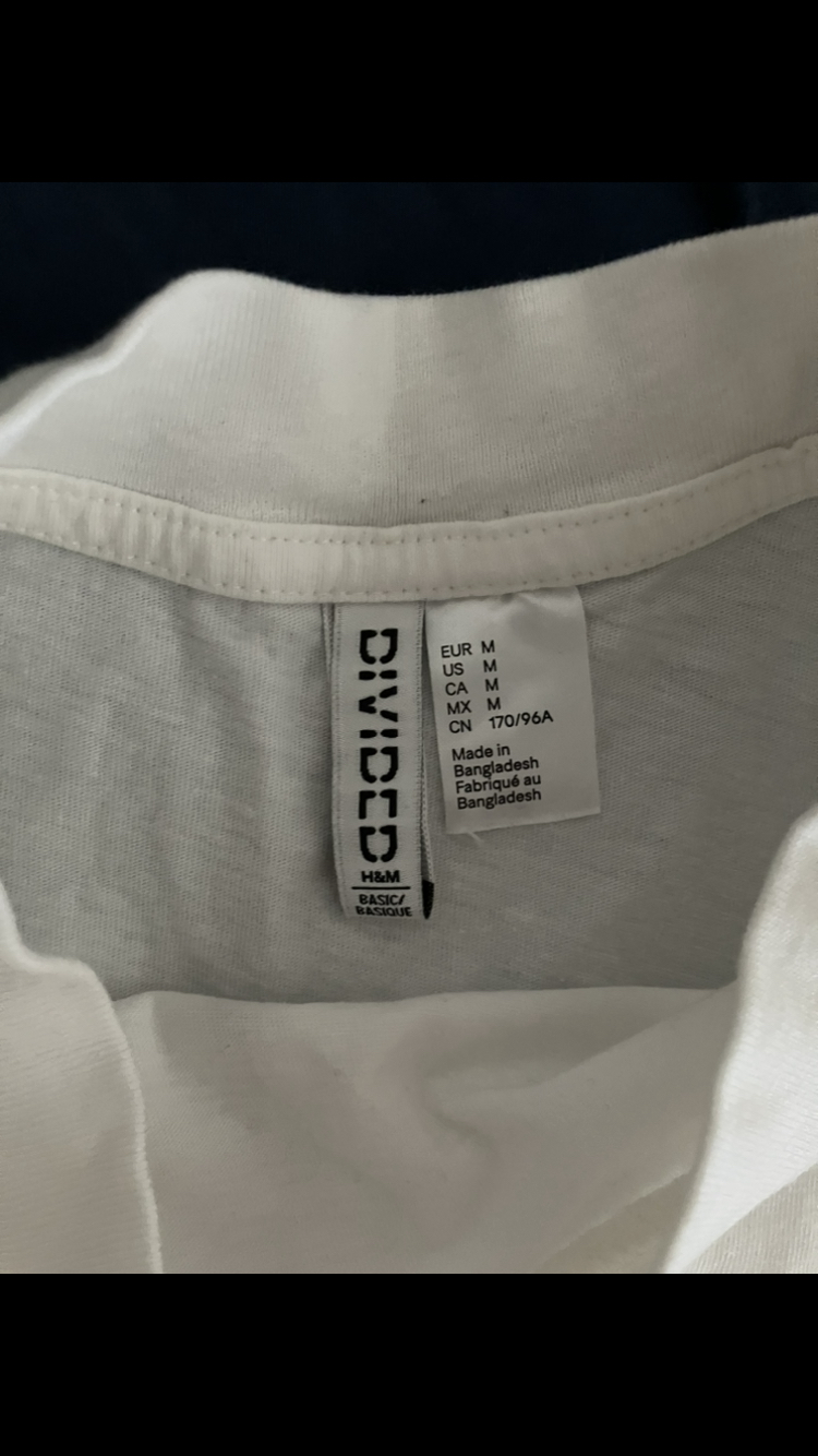 H&M Women’s White Long Sleeved 100% Cotton Jersey Shirt Size M👚🤍 image indicator(2)