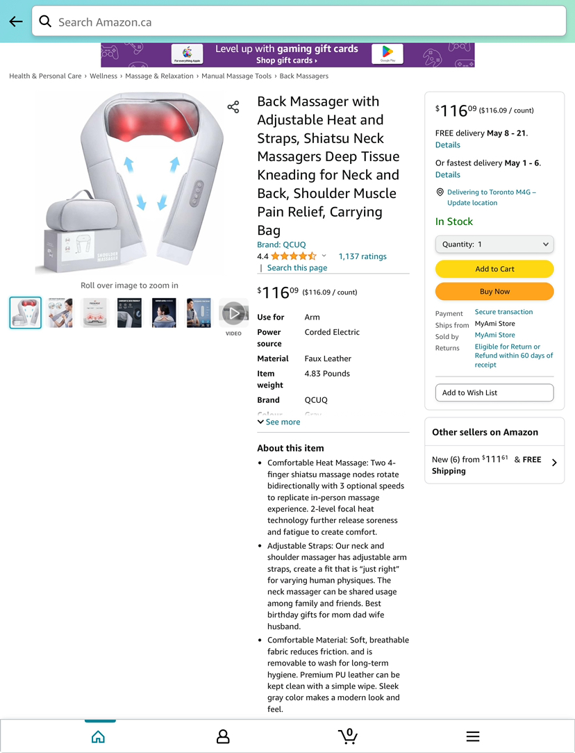 Electric heated neck and shoulder massager - photo 3