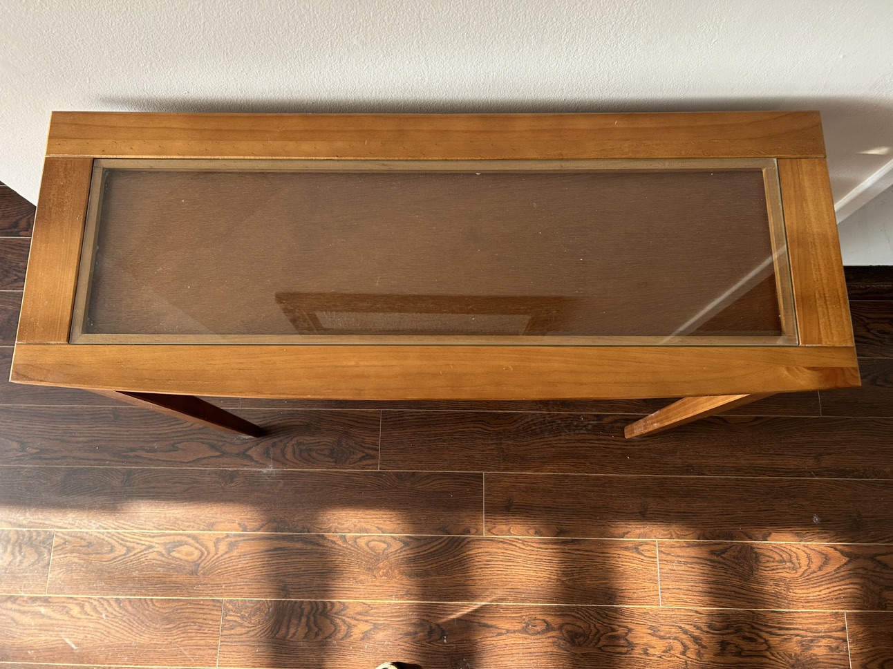 Entrance table, wood and glass - photo 4