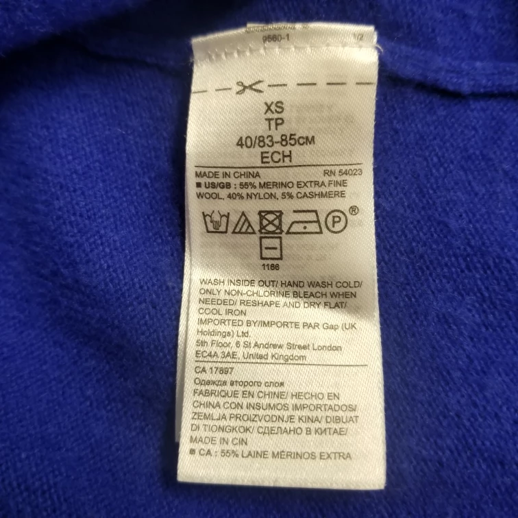 BANANA REPUBLIC Cobalt Blue Cardigan, Cashmere & Merino Wool- XS image indicator(2)