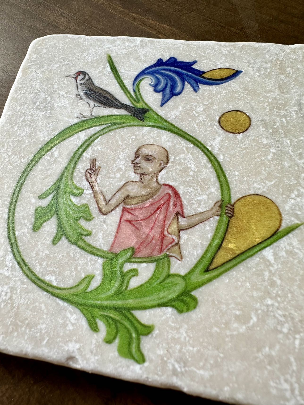 Set of 4 Gorgeous Gutenberg Museum Marble Tiles Coasters image indicator(2)