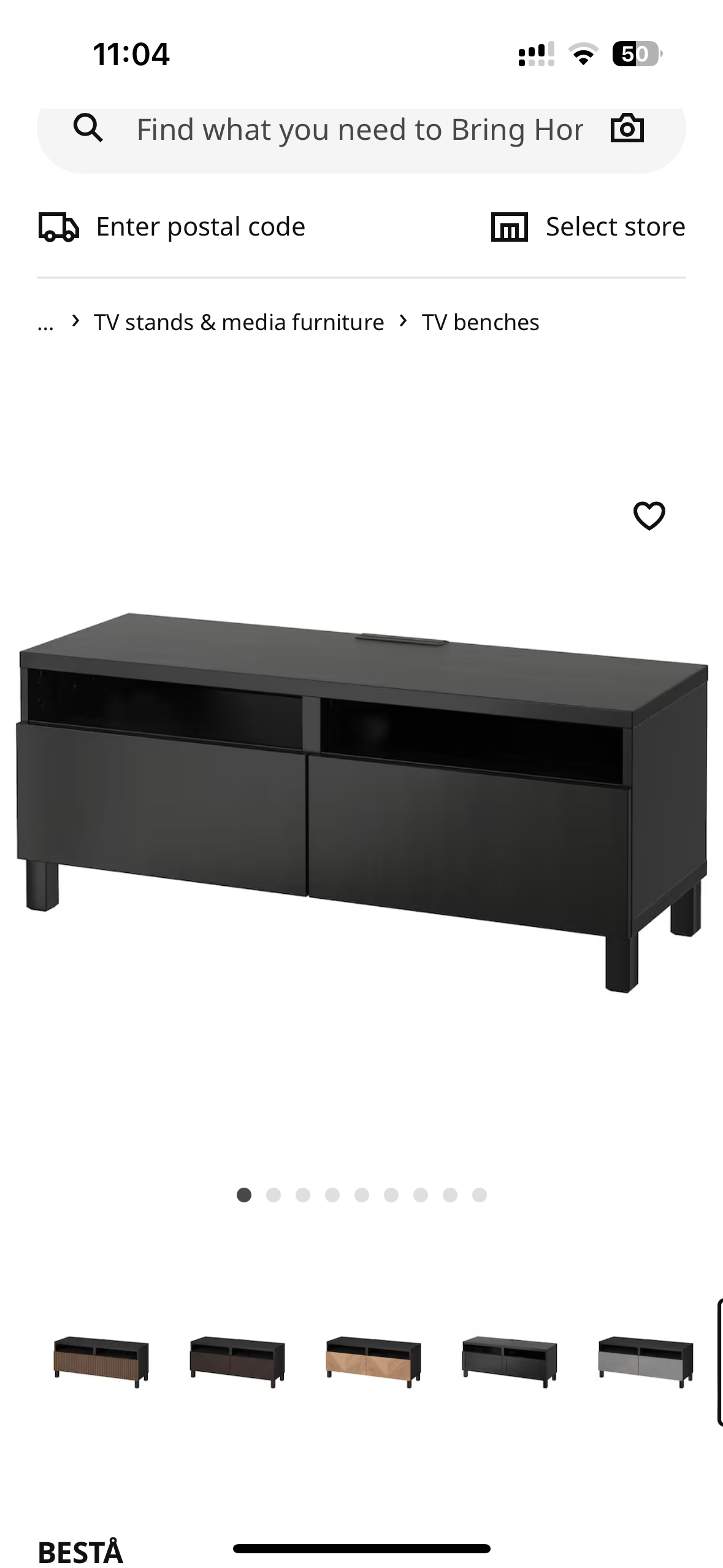 Ikea TV Bench with drawers (with rollers)