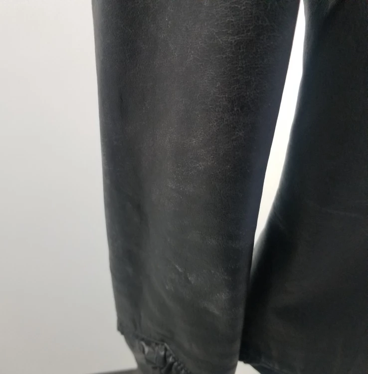 DANIER Genuine Leather Women's Black Jacket With Ruffles- 2xs image indicator(8)