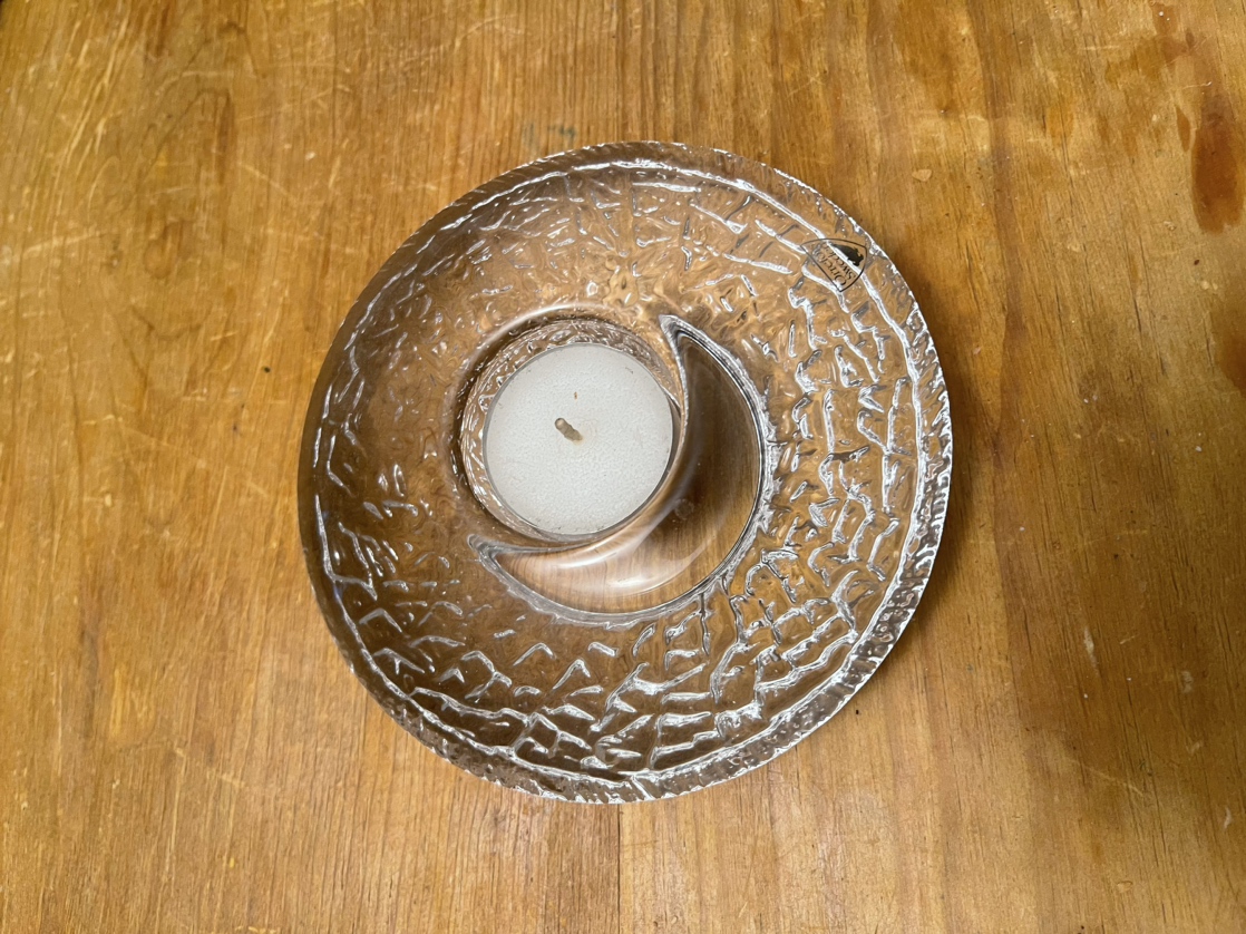 Orregors Sweden crystal Tea candle holder 🥕 . image indicator(2)