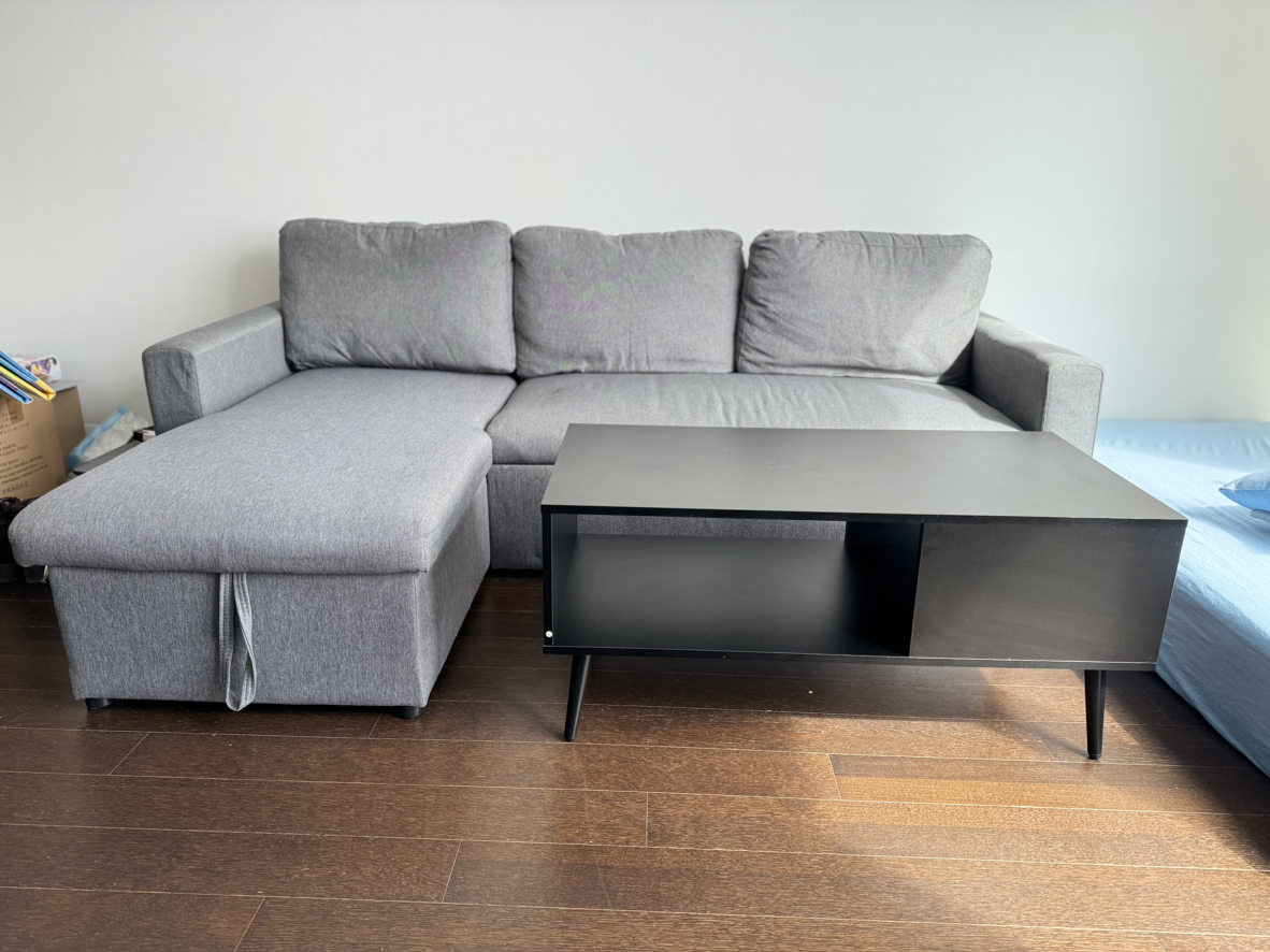 3 Seater L-shaped sofa with storage and coffee table - photo 5