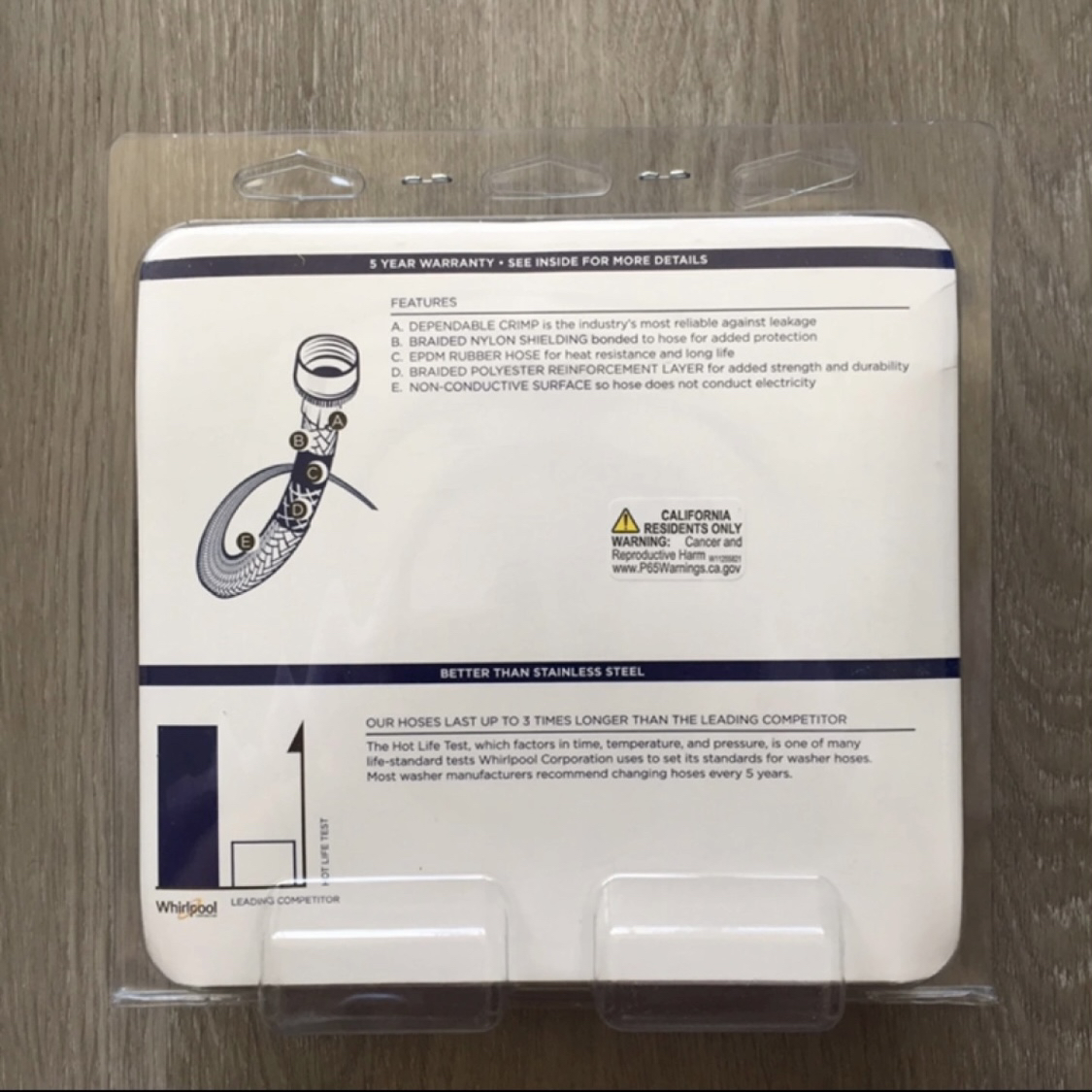 5’ nylon-braided washer hoses image indicator(2)