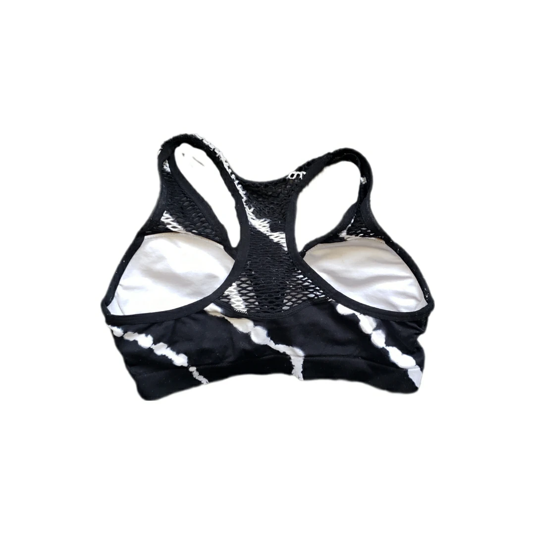 Tie Dye Mesh Bra / Crop Top - Black White Bleach w/ Racer Back - photo 2