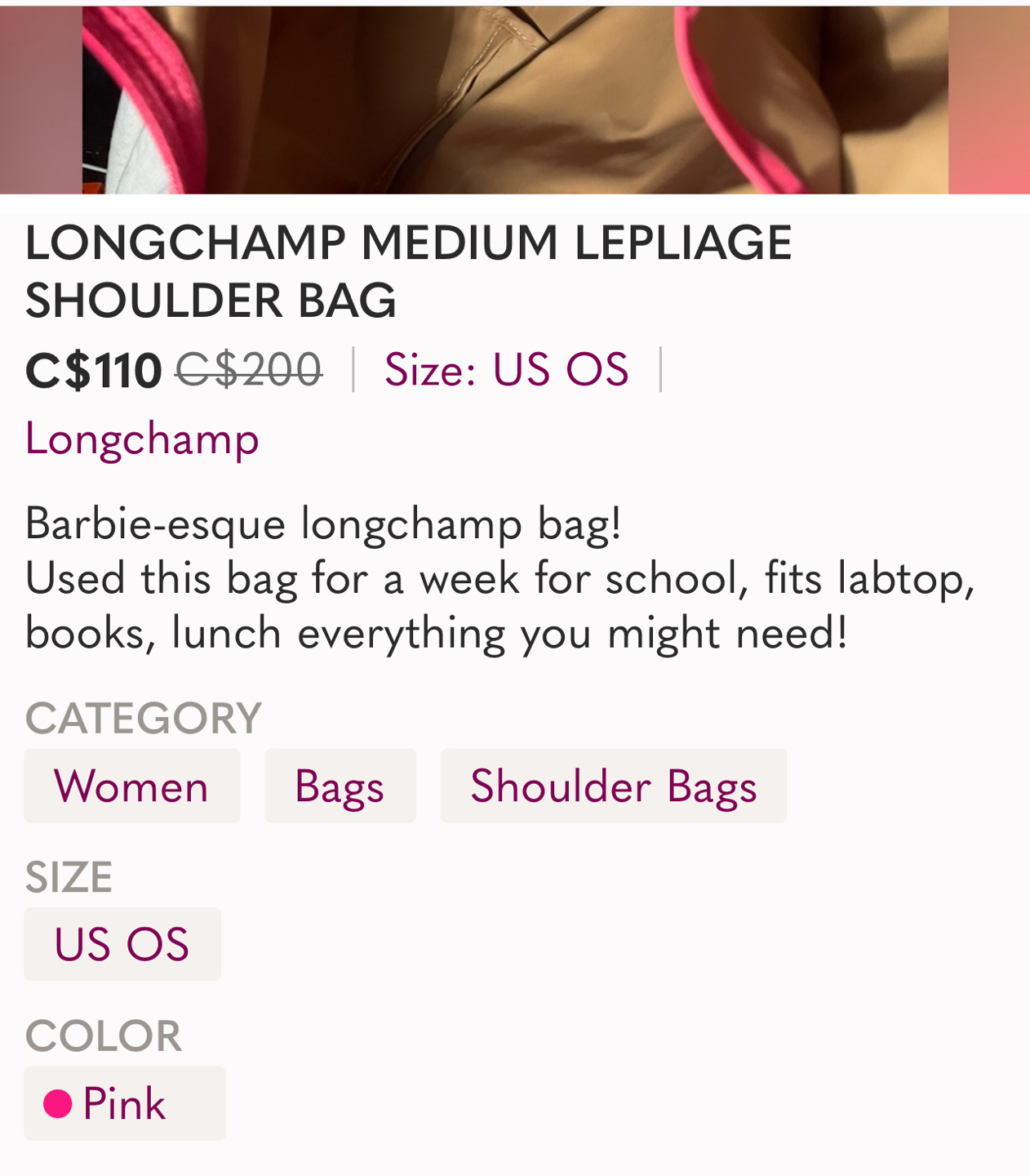 Free gift w/ purchase with LONGCHAMP shoulder bag image indicator(8)