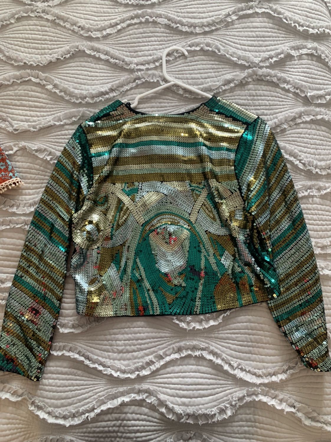 Sequinned cropped cardigan image indicator(2)