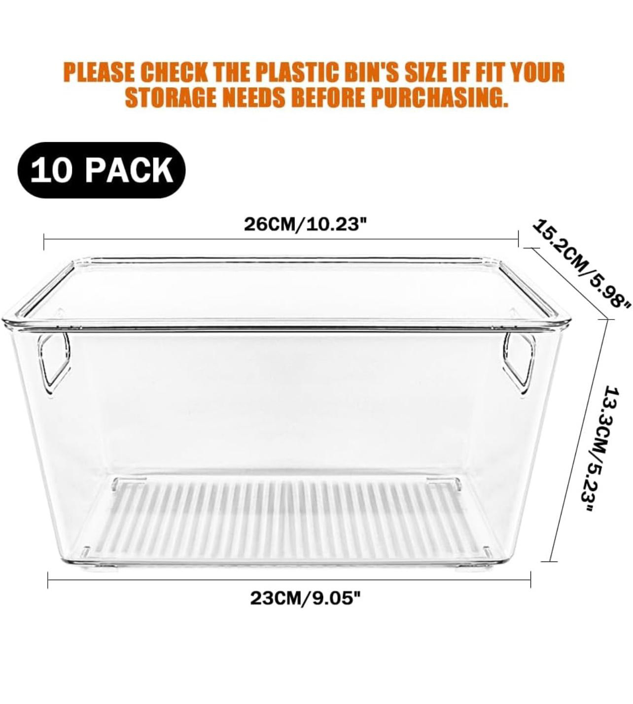 Refrigerator Organizer Bins With Lids 10 Pack - photo 4