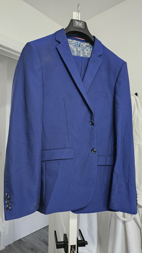 2 piece Royal blue wedding tuxedo with Bowtie image indicator(5)