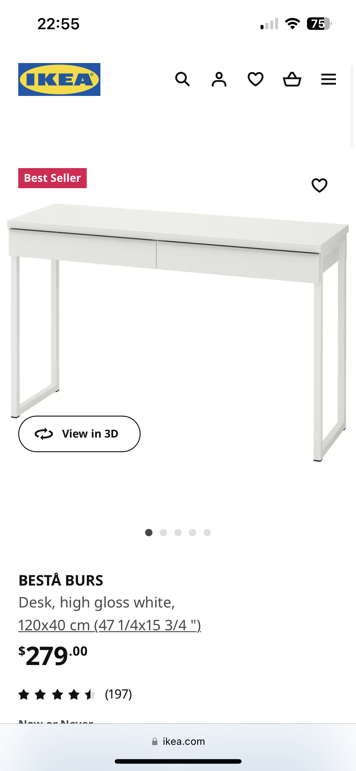 IKEA White long desk with drawers - photo 5
