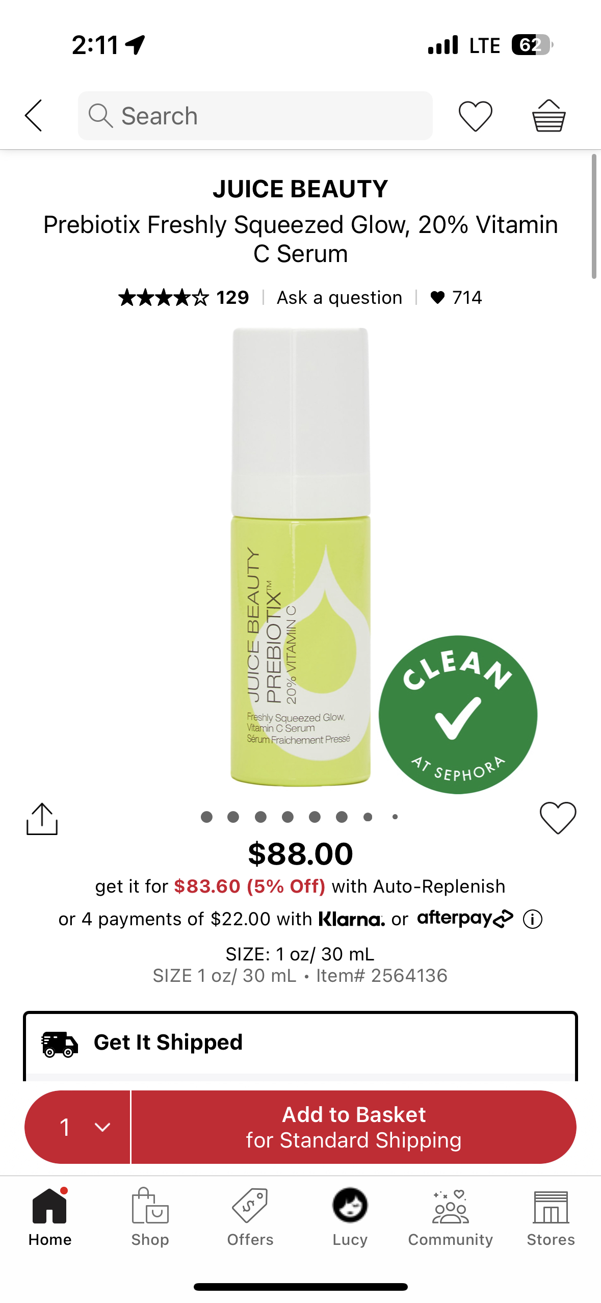 Juice beauty Prebiotix Freshly squeezed glow Serum
