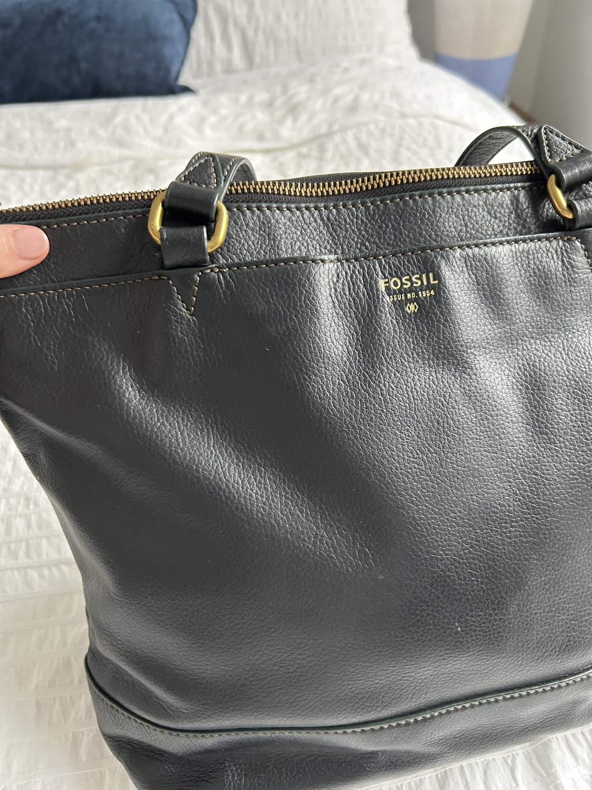 Fossil genuine leather women’s tote work bag - photo 2