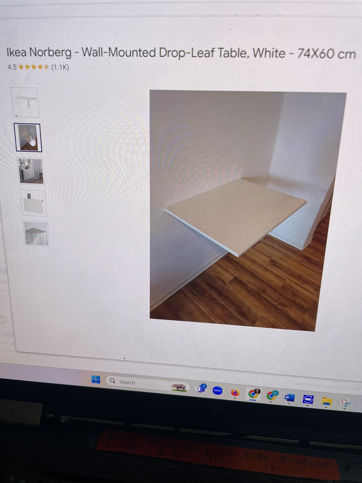 Brand new!!  IKEA Norberg WallMounted drop leaf table/desk - photo 3