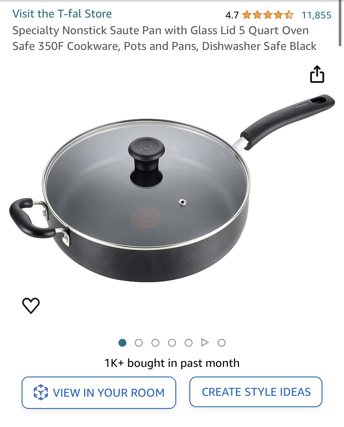 Specialty Nonstick Saute Pan with Glass Lid