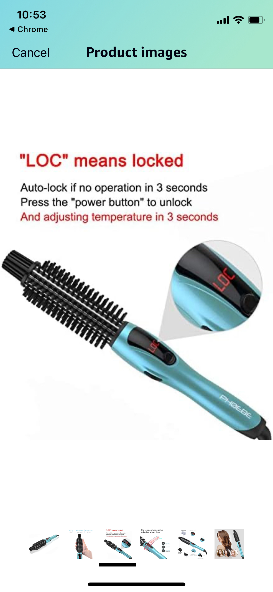 Phoebe curling iron hair brush image indicator(9)