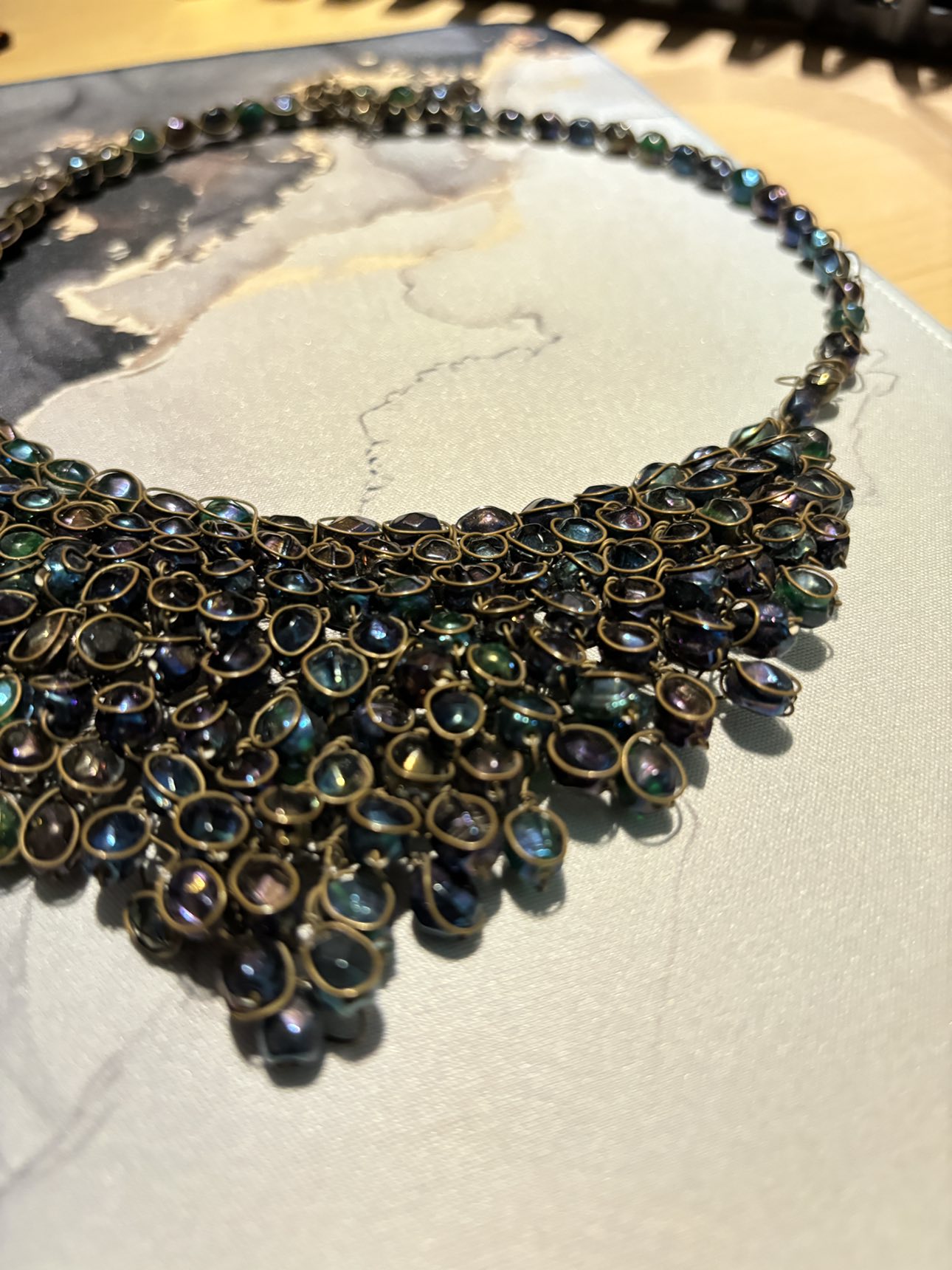 Necklace (choker- peacock color shades) image indicator(3)