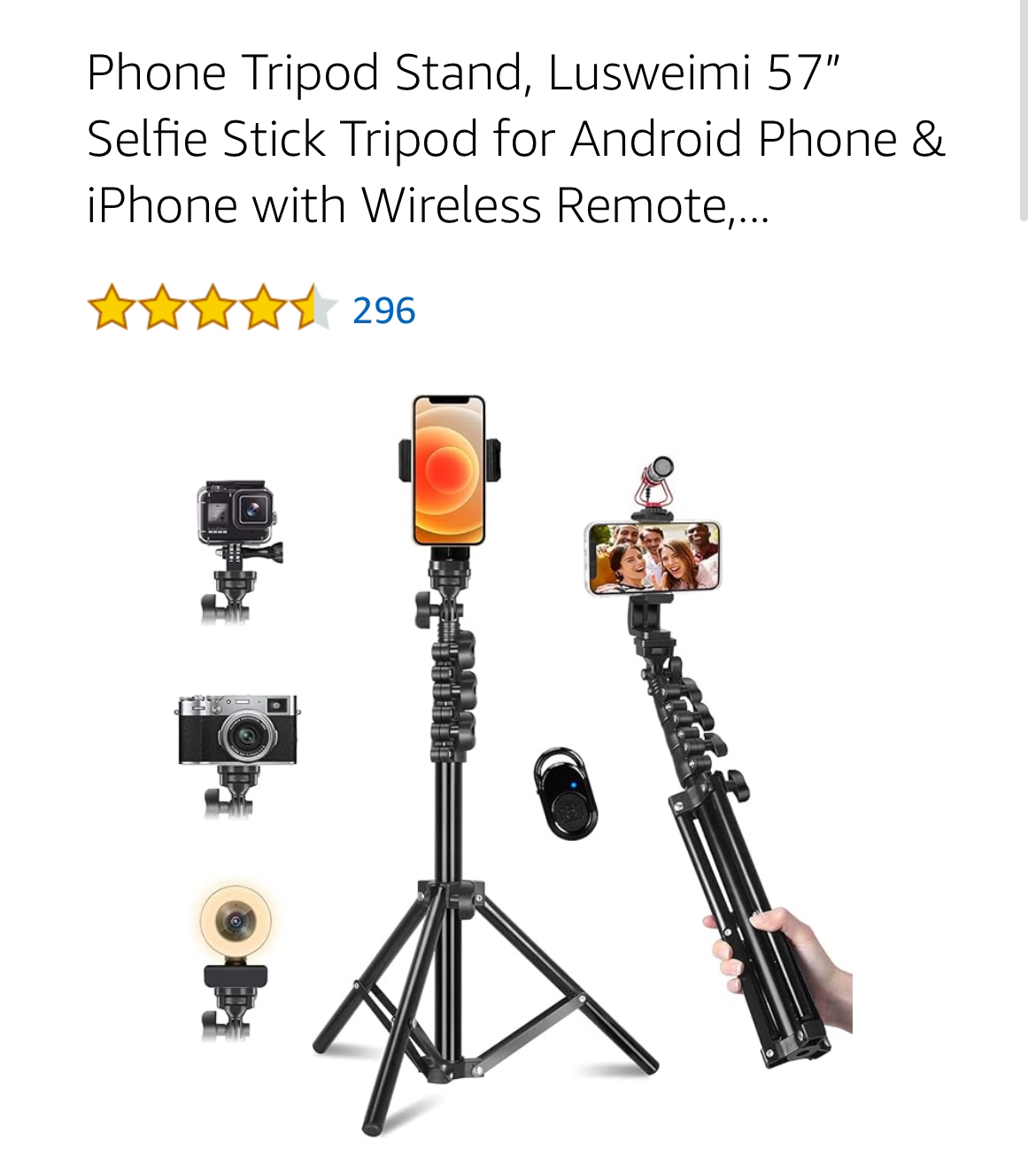 Phone tripod with Bluetooth button thumbnail
