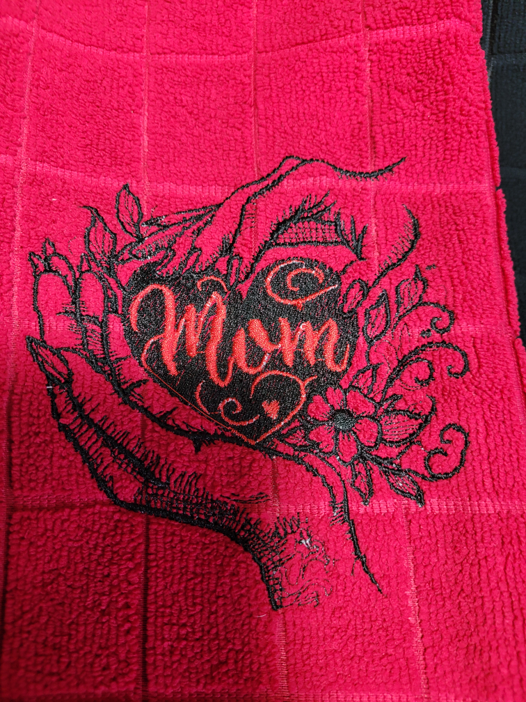 Home-made embroidery tea towel Happy Mother's day thumbnail
