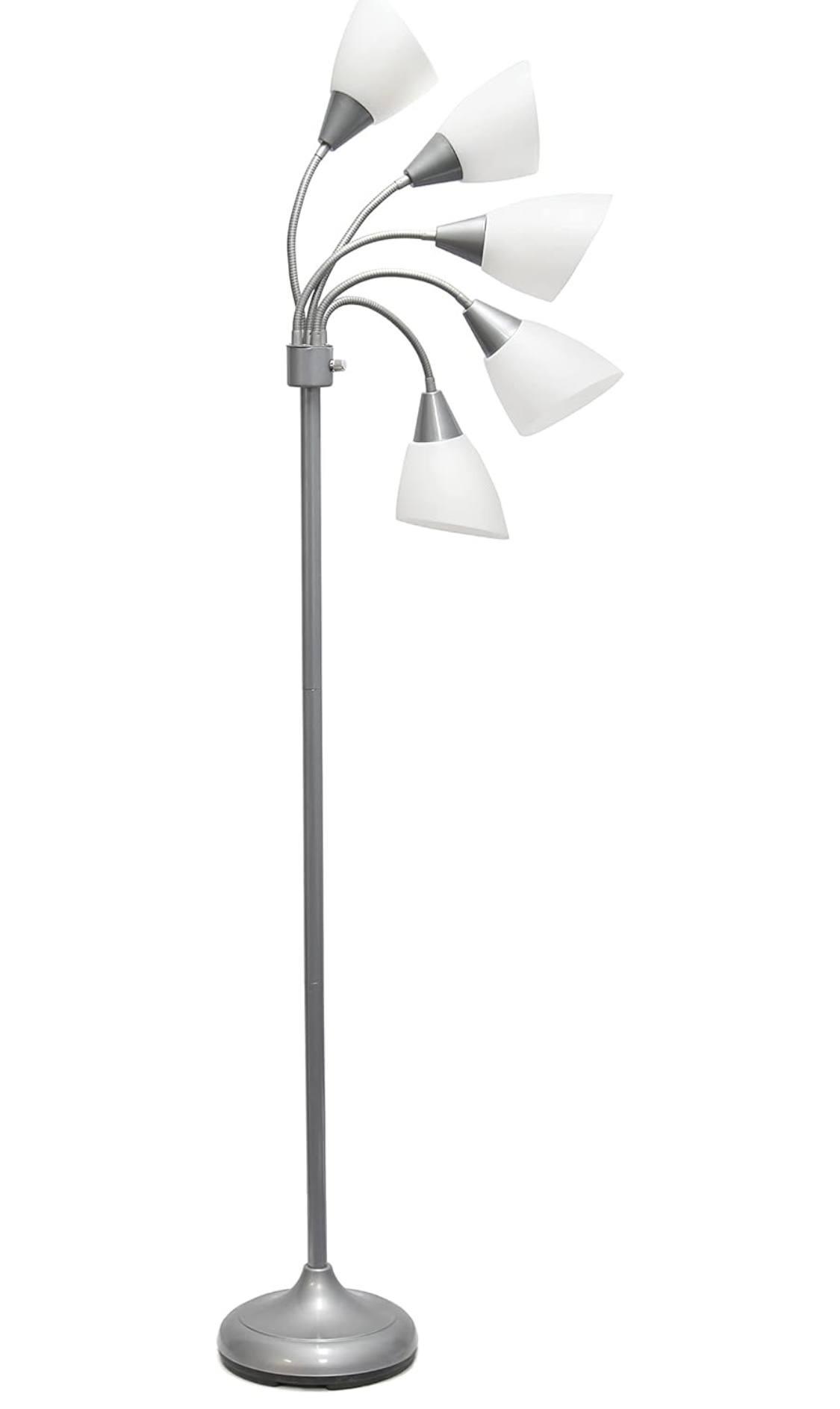 Multi Head 5 Light Floor Lamp with White Shades - photo 4