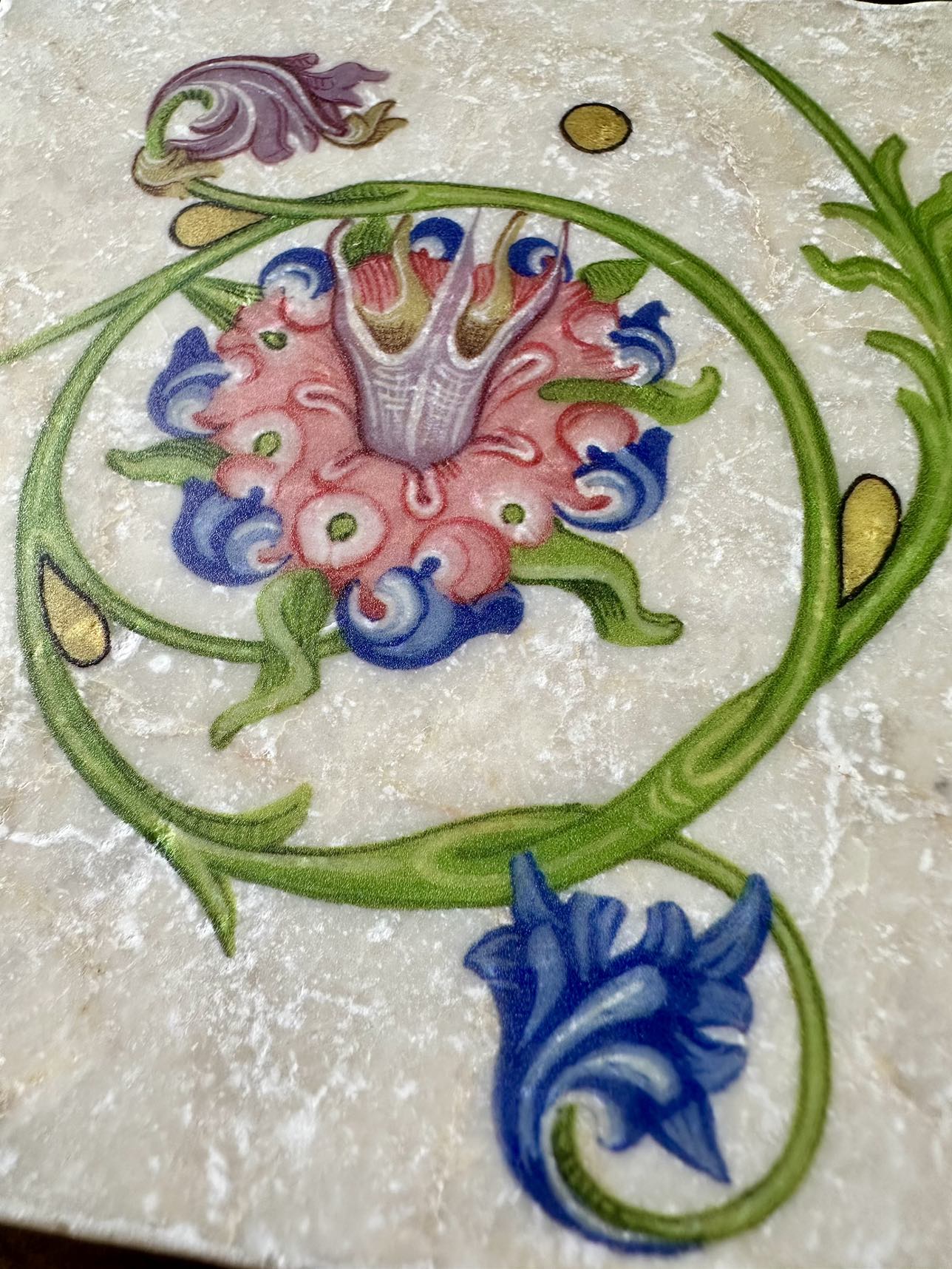 Set of 4 Gorgeous Gutenberg Museum Marble Tiles Coasters image indicator(4)