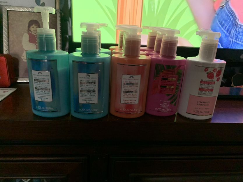Bath and body moisturizing hand sanitizers.